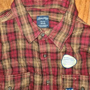 Faded Glory Plaid Flannel button up XL/XG (46-48) Shirt New Old Stock, w/tags